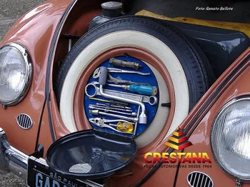 A Beetle’s spare-tire compartment full of tools