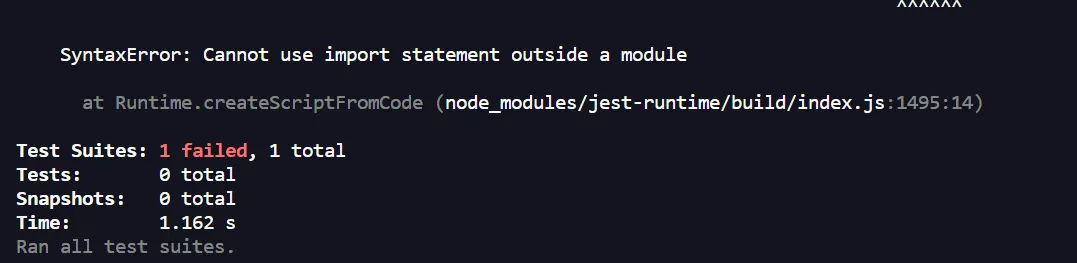 SyntaxError: Cannot use import statement outside a module