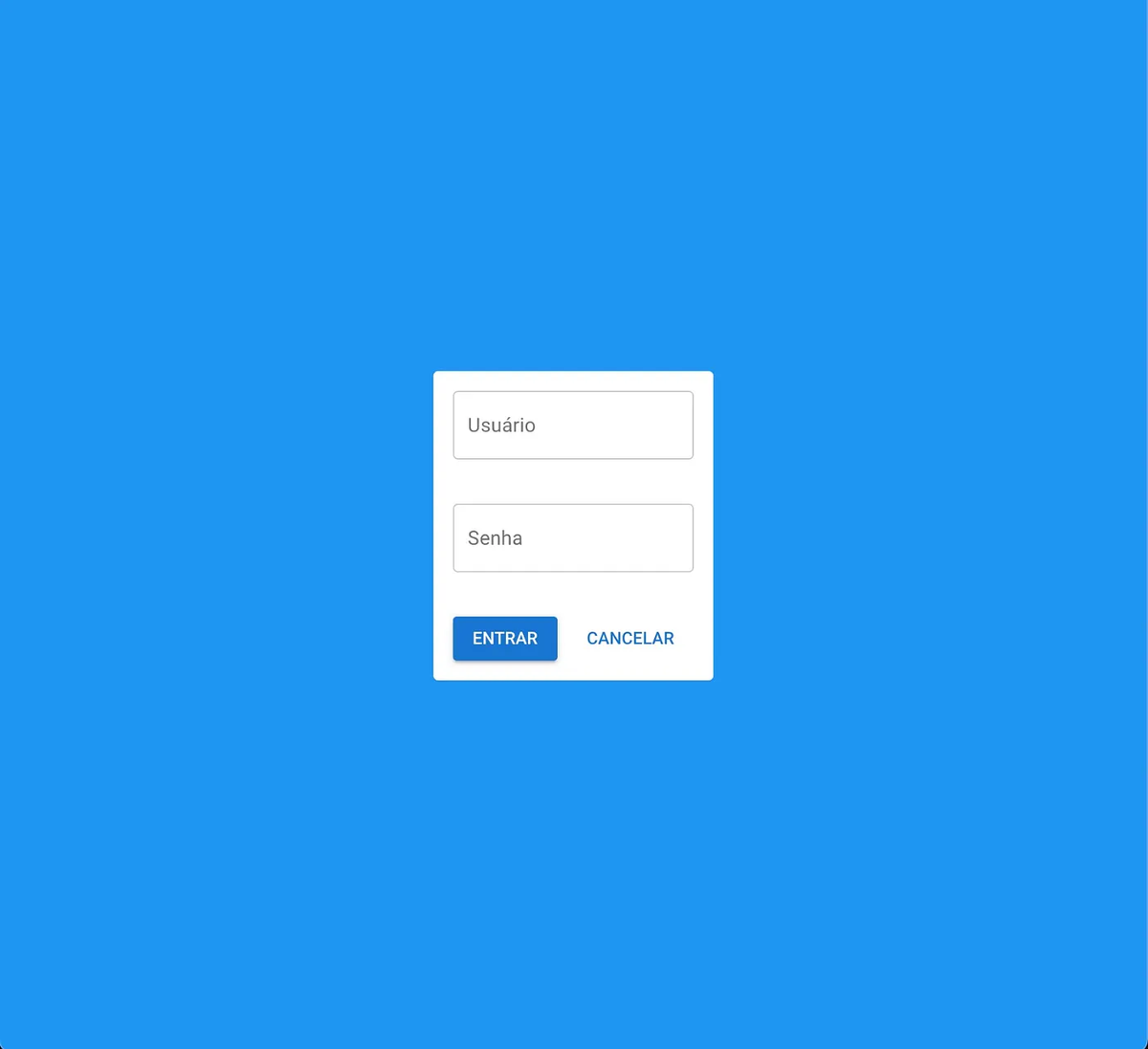 The functional Login screen